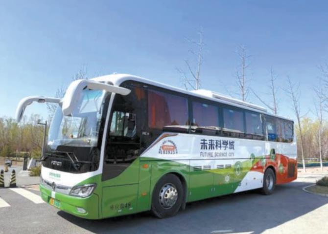 本月起,6輛氫能大巴在位于昌平區(qū)的未來科學城投入運營。未來科學城集團 供圖.jpg